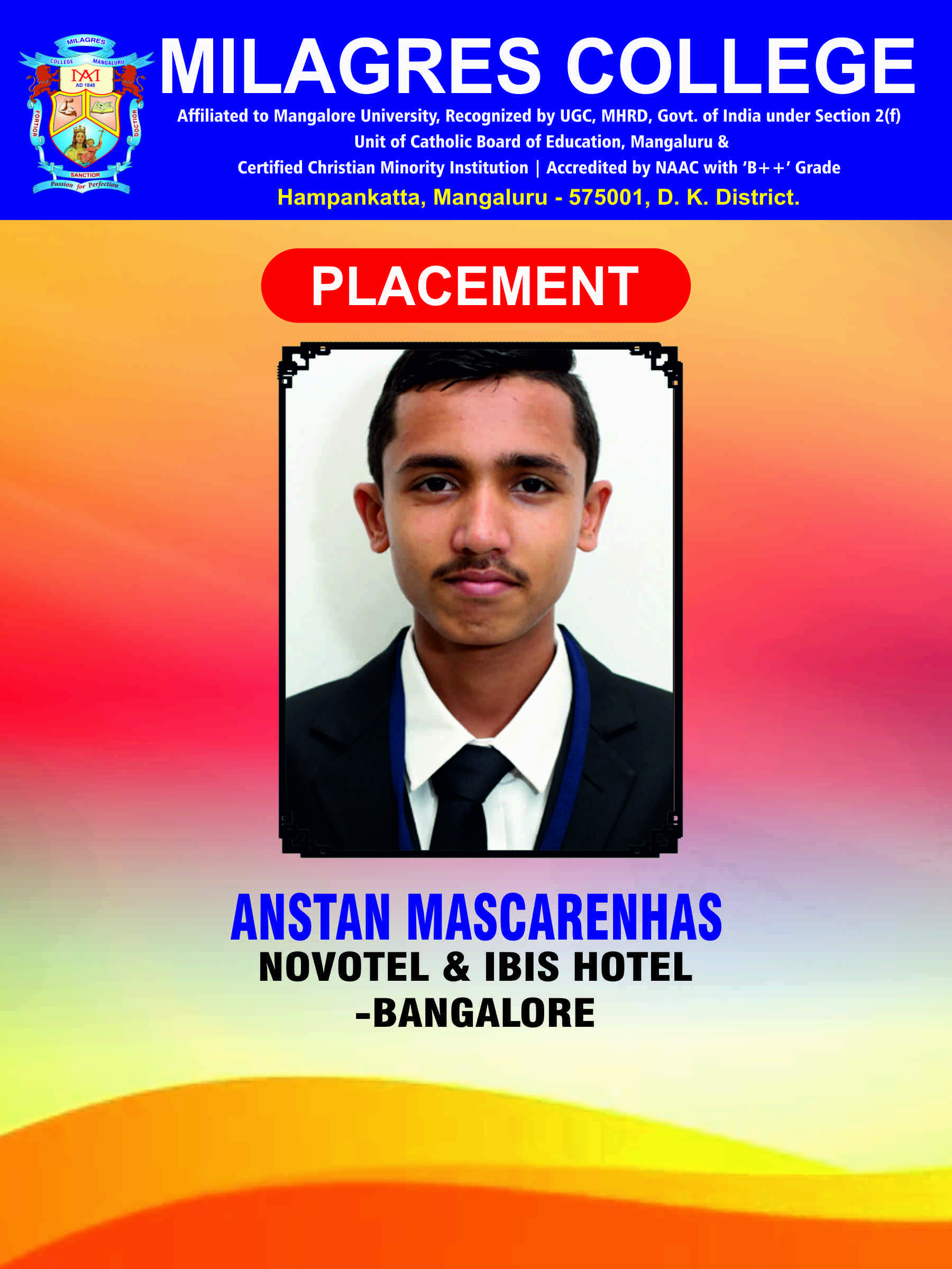 Successfully placed student